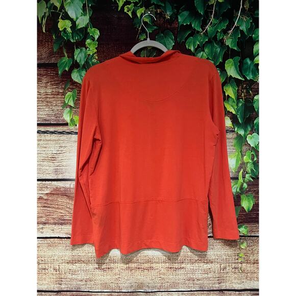Bitte Kai Rand Long Sleeve Shirt Button-up Womens XS Fits Large Orange Tencel - Picture 5 of 5